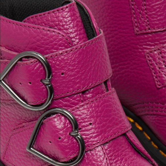Dr. Martens Pink Devon Heart Platform Boots - Picture 2 of 9